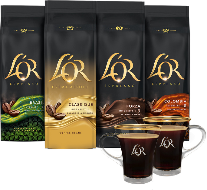 Купить Набор L'OR Кофе в зернах Crema Absolute Classic 500 г + Espresso ...