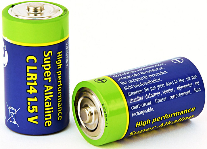 Лужні батарейки EnerGenie LR14/Тип С 2 шт (EG-BA-LR14-01) – фото ...