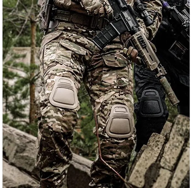 Тактичні бойові військові штани ЗСУ мультикам з кількома кишенями, камуфляжні з наколінниками, Multicam р.M (9969450) - зображення 1