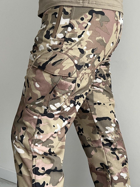 Военные тактические штаны SoftShell MultiCam Софт Шелл Мультикам XXXL - изображение 2