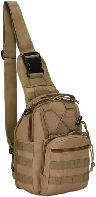 Тактична нагрудна сумка NewtactUA однолямкова через плече Койот (4825562300049) - зображення 1