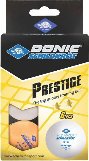 Мячи для настольного тенниса Donic Prestige 2 звезды 40+ 6 шт. White+orange (608523) - изображение 4