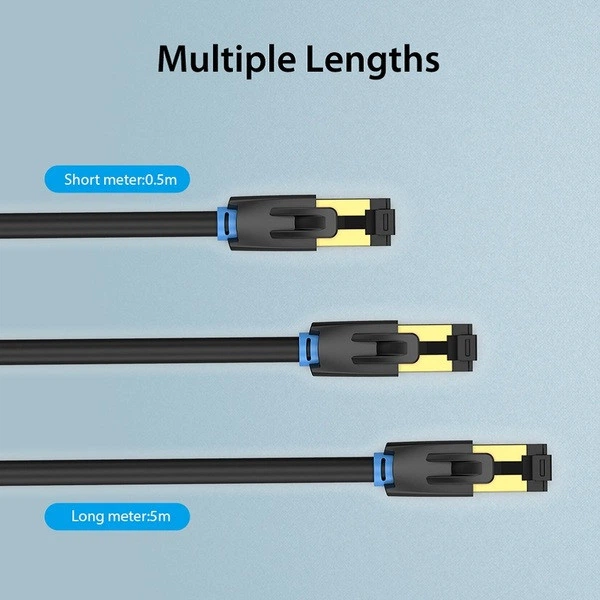 Patchcord Vention CAT 8 SFTP Ethernet 10 m Black (6922794742864) - obraz 8