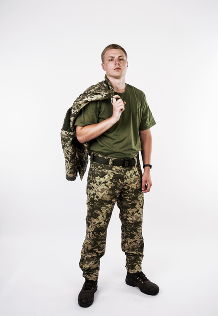 Пиксельная Военная Форма ВСУ Козак (ММ-14) 48 размер рип-стоп саржа хлопок штаны + куртка - изображение 1
