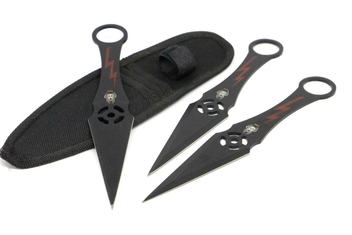 Метальні ножі набір 3 штуки в чохлі K004 - зображення 2