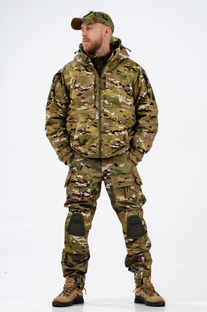 Тактическая теплая военная форма комплект костюм ( Куртка + Штаны ), Камуфляж: Мультикам, Размер: 50 - изображение 2