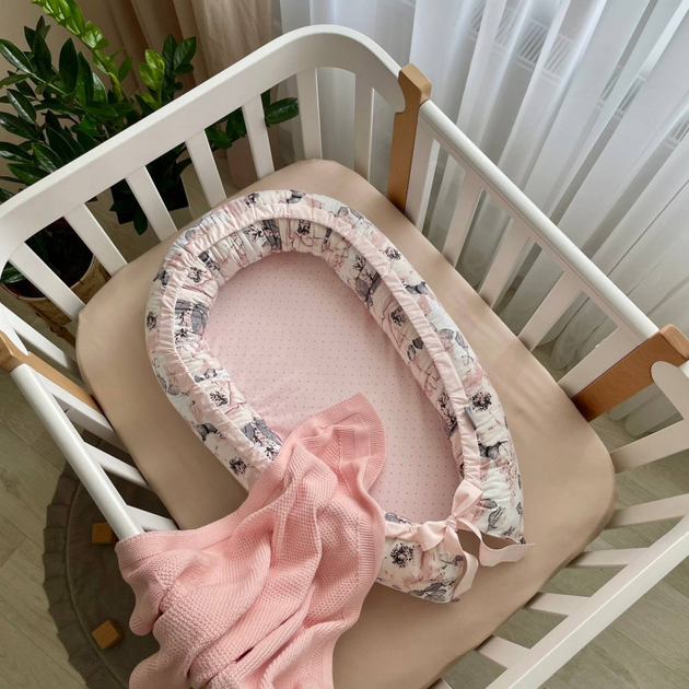 Кокон гнездо для новорожденных для сна Baby Design Акварельные цветы на ...
