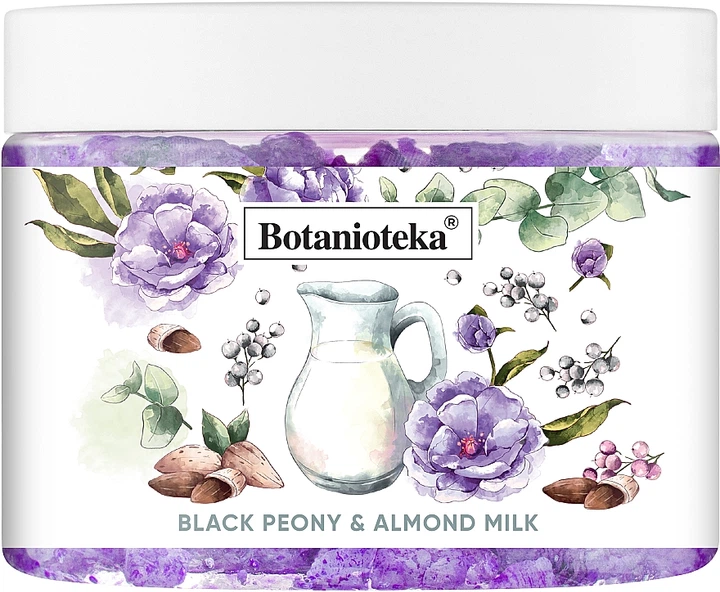 Соль морская для ванн "Пион и миндальное молочко" - Botanioteka Peony & Almond Milk Bath Salt 400g (851613-52151) - изображение 2