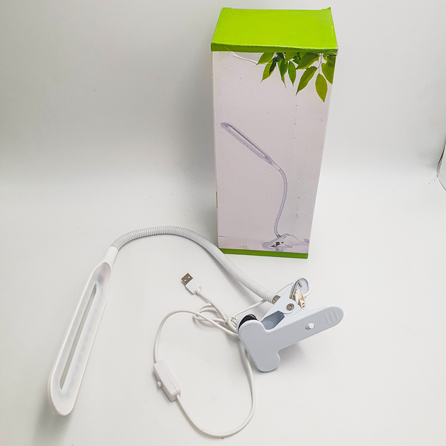 Світлодіодна настільна USB лампа гнучка на прищіпці 24 LED UKC XSD 206 білий - зображення 3