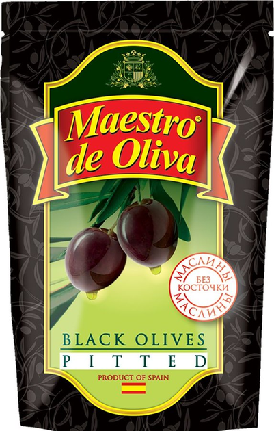 Маслини чорні без кісточки Maestro de Oliva 170 г - зображення 1