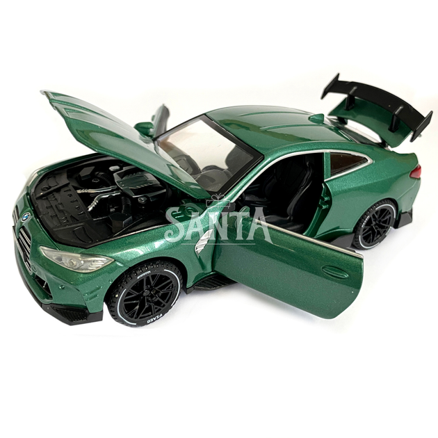 Іграшкова машинка металева BMW M4 Coupe АвтоЕксперт БМВ, зелений, звук, світло, іннерція, відкр. двері, капот, багажник, 15 * 7 * 5 см (ТК - 99885) - зображення 5