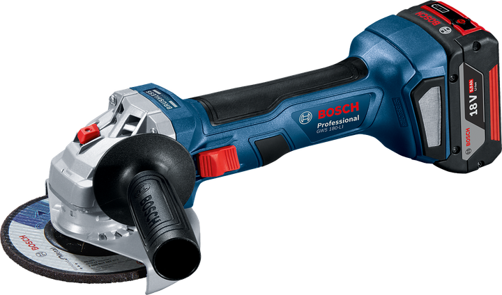 Акумуляторна кутова шліфмашина Bosch Professional GWS 180-LI +АКБ GBA 18V 4.0Ah і + З/П GAL 18V-40 + Кейс - изображение 3