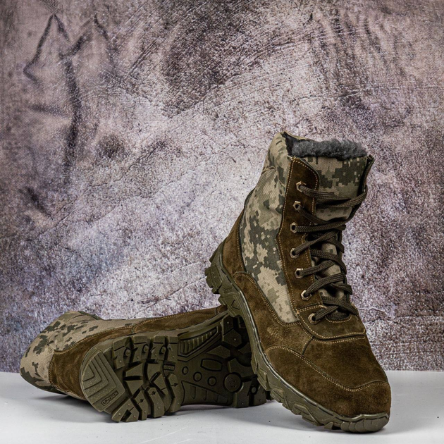 Зимние тактические берцы Nato Хаки, Ботинки из натуральной кожи. 46 - изображение 1
