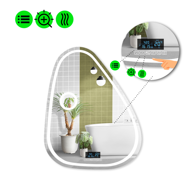 LED-зеркало 120x96см, с Smart-блоком, линзой с подсветкой и подогревом ...