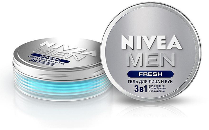Гель 3в1 Fresh для лица и рук с витамином Е - Nivea Men Fresh 75ml ...