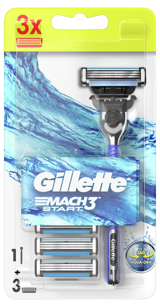 Станок для гоління чоловічий (Бритва) Gillette Mach3 Start з 3 змінними ...
