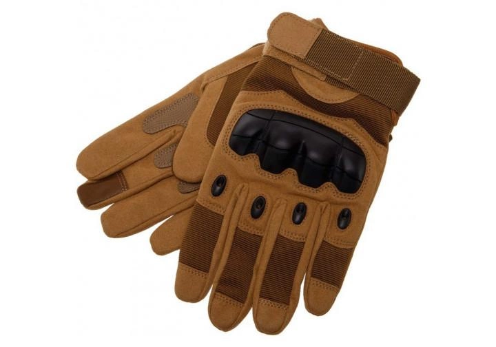 Тактичні рукавиці Military Gloves койот розмір L (повнопалі воєнні з закритими пальцями осінь-зима для воєнних ЗСУ) US-GBR47 - зображення 1