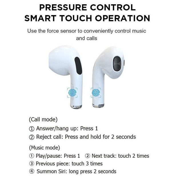 Наушники беспроводные Bluetooth Borofone Model:BW13-TWS с кейсом зарядкой White - изображение 9