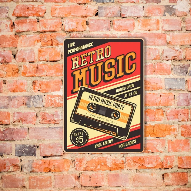 Дерев'яний Постер Retro music А3 - Фото 1 Дерев'яний Постер Retro music А3 - зображення 1