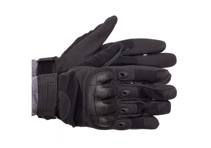 Тактические перчатки T-Gloves размер L черный (полнопалые военные с закрытыми пальцами осень-зима для военных ВСУ) EFTGBK11 - изображение 1