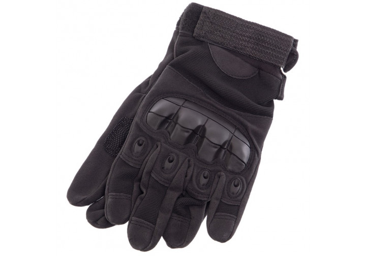 Тактические перчатки WS-Gloves черные размер L (полнопалые военные с закрытыми пальцами осень-зима для военных ВСУ) WSTGBK11 - изображение 1
