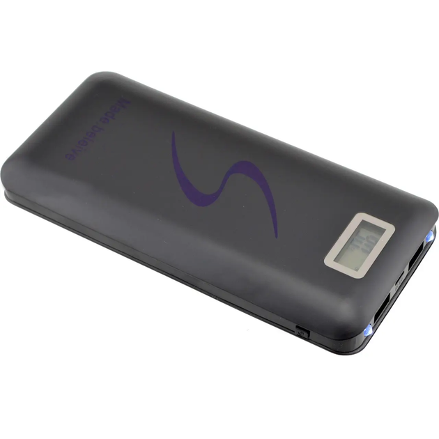 Power Bank павербанк з дисплеєм Techfuerza 30000mAh LCD портативний зовнішній акумулятор УМБ, 2xUSB/microUSB, Black - зображення 2