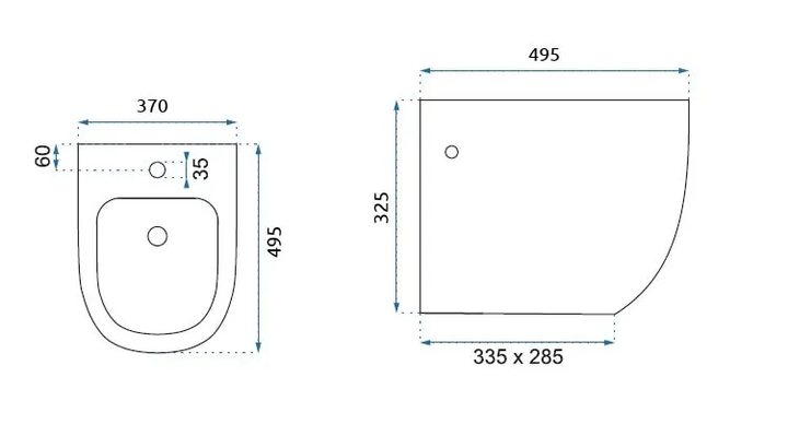 Біде Rea Carlo Mini Білий Золото Edge REA-C6990 - изображение 5