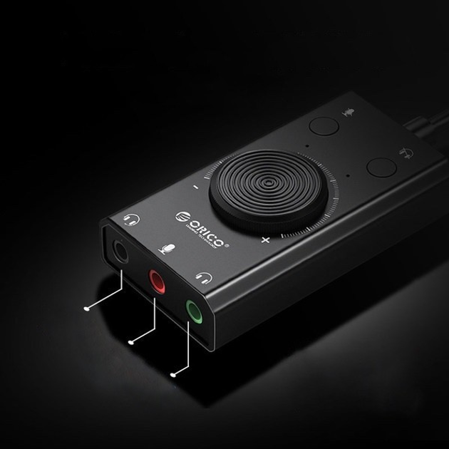 Звуковая карта Orico SC2-BK USB 2.0 внешняя стерео с регулятором громкости - изображение 3