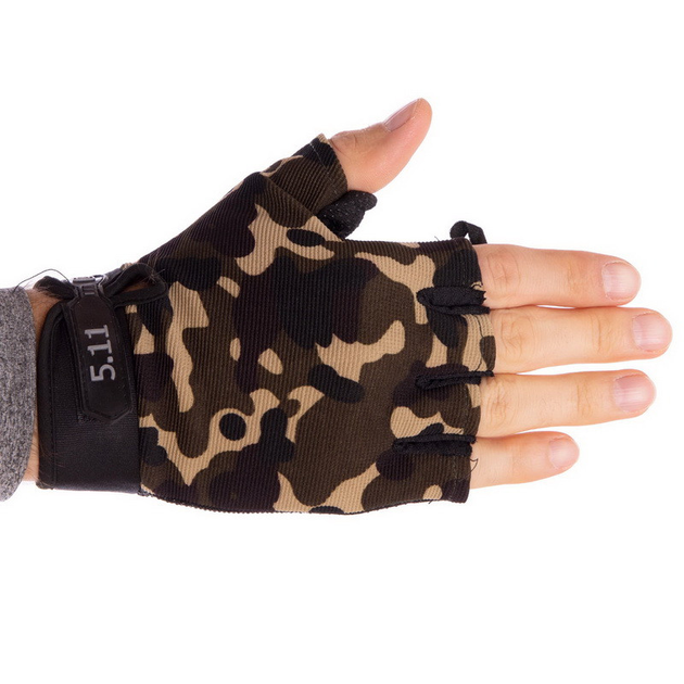 Перчатки тактические с открытыми пальцами Zelart Action 4379 размер L Camouflage - изображение 2