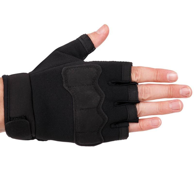Тактичні рукавички з відкритими пальцями Zelart Action 8789 розмір L Black - зображення 2