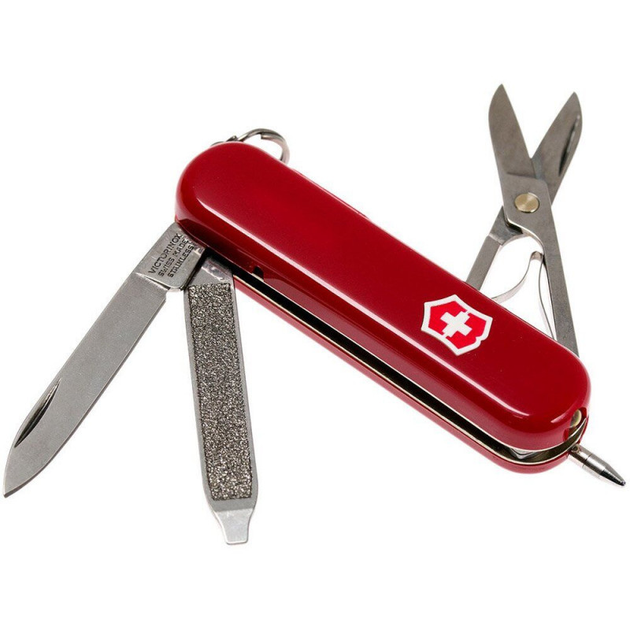 Нож многофункциональный Victorinox складной карманный 7 функций 58 мм. красный 2203390 - изображение 2