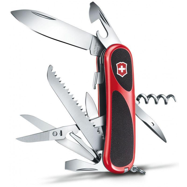 Нож швейцарский складной Victorinox многофункциональный карманный 15 функций красно-черный 85 мм. 2203425 - изображение 2