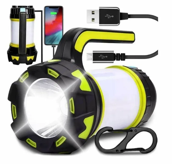 Ліхтар лампа прожектор з функцією Power Bank підсвічування LED із сонячною батареєю для риболовлі кемпінгу (473579-Prob) - зображення 2