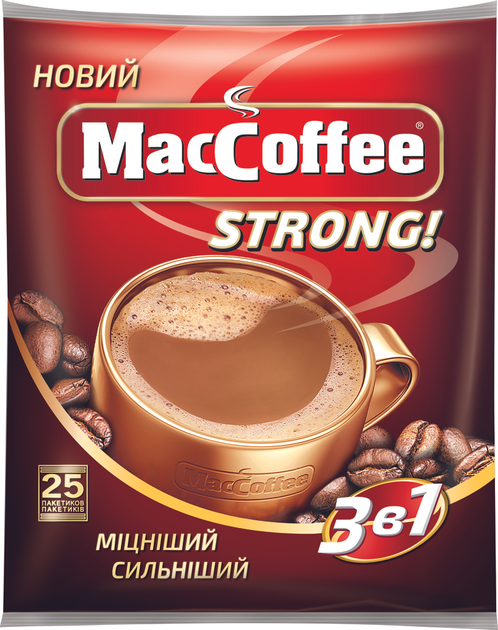 Акція на Кавовий напій 3в1 MacCoffee Strong з цукром та підсолоджувачем 16 г x 25 шт від Rozetka