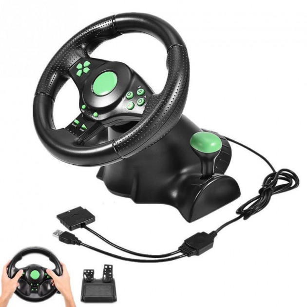 Игровой руль гоночный с педалями и коробкой передач FunGame Vibro ...