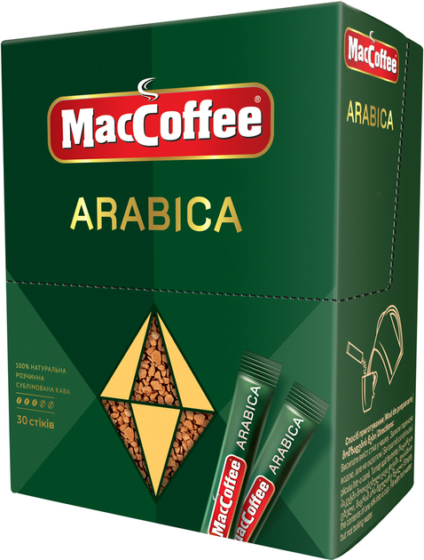 Акція на Кава натуральна розчинна сублімована MacCoffee Arabica 2 г x 30 шт від Rozetka