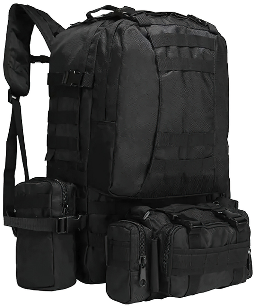 Рюкзак мужской тактический с подсумками B08 водонепроницаемый туристический на 55 л пояс с фастексом - изображение 1