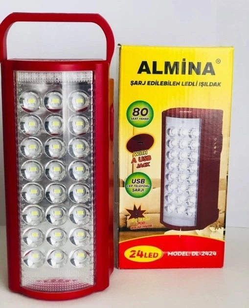 Фонарь переносной светодиодный с повербанком ALFARID (Almina) , встроенный аккумулятор DL-2424 30000 MAH, 24 LED, ЗУ 220V - Фото 3 Фонарь переносной светодиодный с повербанком ALFARID (Almina) , встроенный аккумулятор DL-2424 30000 MAH, 24 LED, ЗУ 220V - изображение 3