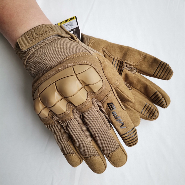 Тактические перчатки Полнопалые M-Pact 3 защитные Mechanix MX-FIT, M Койот - изображение 2