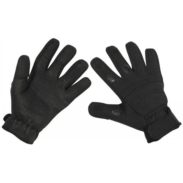 Тактичні зимові рукавички "Combat" MFH з неопрену чорні р-р L (15873A_L) - зображення 1