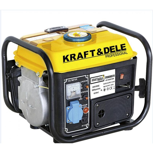 Генератор бензиновый Kraft&Dele KD109 4л 1200 вт 12/230В однофазный 2 ...