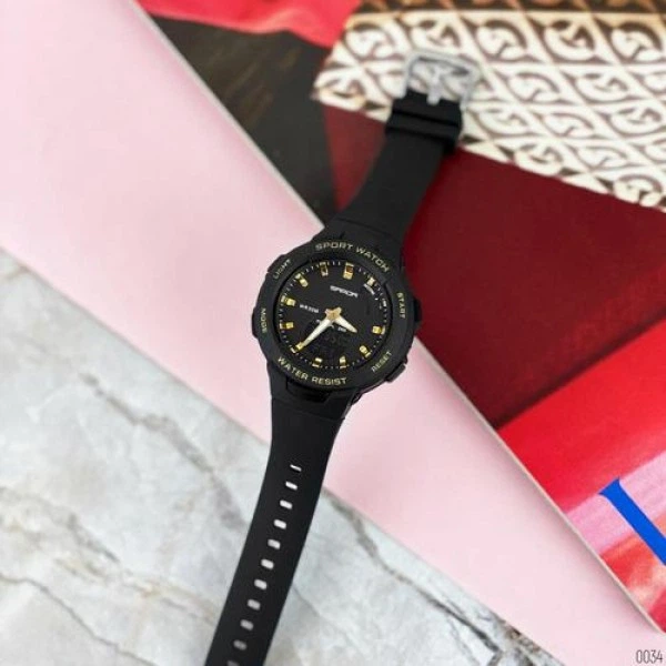 Годинники наручні жіночі Sanda 6005 Black-Gold - зображення 3