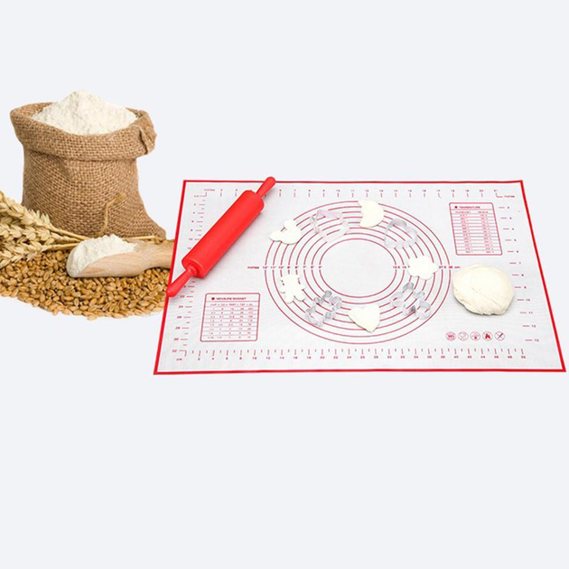 Силиконовый коврик 50*70 для раскатки теста и выпечки большой ...