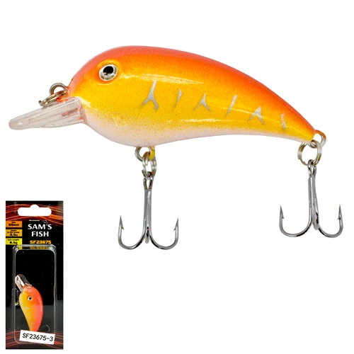 Воблер приманка Sams Fish SF23675-3 довжина 55мм жовта в упаковці 10шт - зображення 2