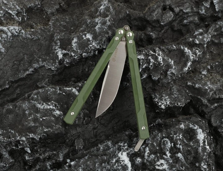 Нож-бабочка складной конструкция балисонг Ganzo G766-GR Green 203 мм - изображение 4