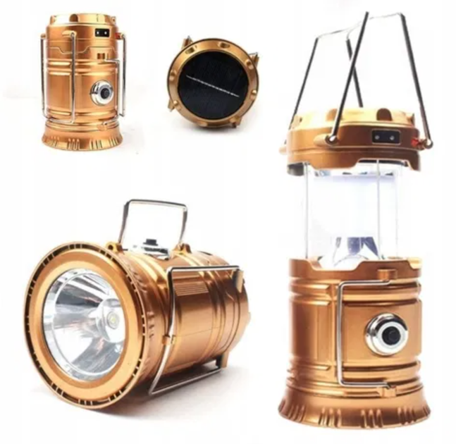 Аккумуляторный ФОНАРЬ-ЛАМПА 2в1 ORION светодиодный LED кемпинг НА СОЛНЕЧНОЙ БАТАРЕЕ OR-5800T GOLD - изображение 11