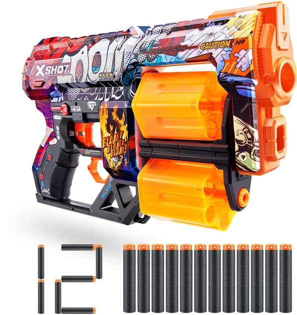 Szybkostrzelny miotacz Zuru X-SHOT Skórki Dread Boom 12 naboi (193052039231) - obraz 2