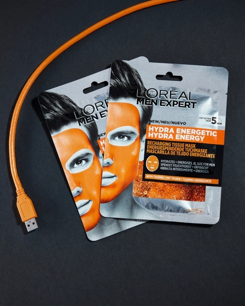 L'Oreal Paris Men Expert Hydra Energetic Тканинна маска для шкіри обличчя 30g (771687-3066) - зображення 2