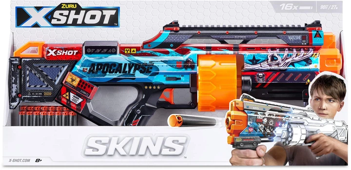 Швидкострільний бластер Zuru X-SHOT Skins Last Stand Faze 16 патронів (193052047984) - зображення 4