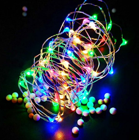 Світлодіодна гірлянда Роса 50 LED 5м мультиколор на батареях - зображення 3